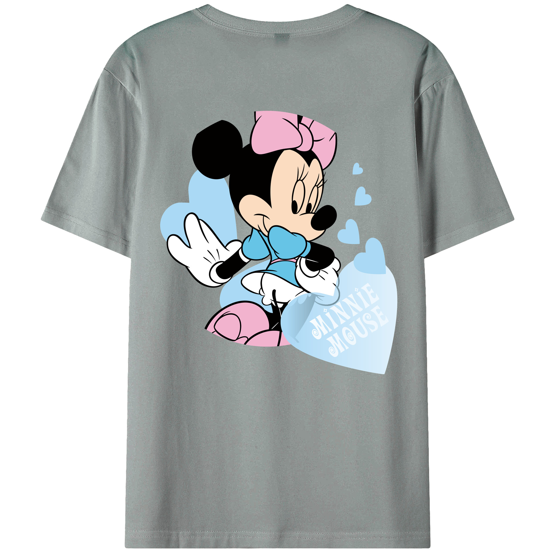 ミッキーマウス Mickey Mouse 綿100％ メンズ半袖Tシャツ（バックプリント） 通気性